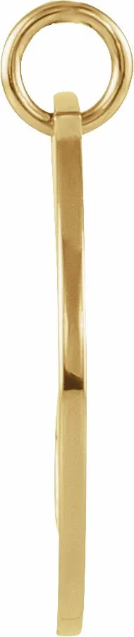 Necklaces TreasureFineJewelers 14K Yellow Gold Engravable Pierced Heart Disc Pendant