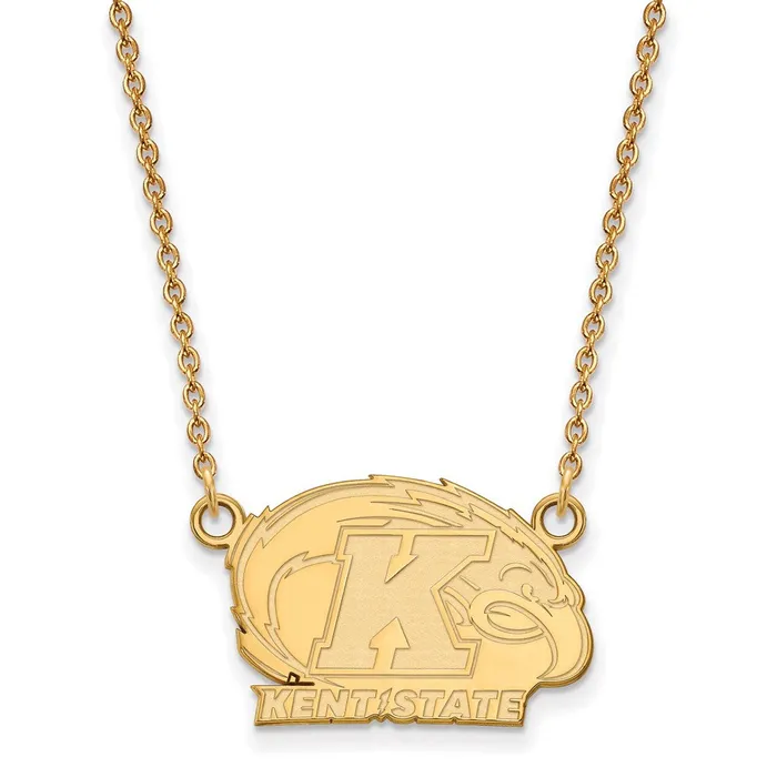 Necklaces TreasureFineJewelers 14K Yellow Gold Kent State University Small Pendant with Necklace