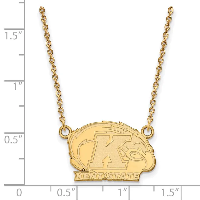 Necklaces TreasureFineJewelers 14K Yellow Gold Kent State University Small Pendant with Necklace