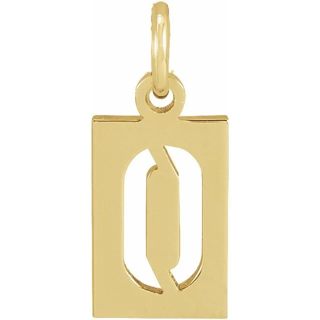 Necklaces TreasureFineJewelers 14K Yellow Gold Pierced Numeral 0 Dog Tag Pendant Necklaces TreasureFineJewelers 14K Yellow Gold Pierced Numeral 0 Dog Tag Pendant