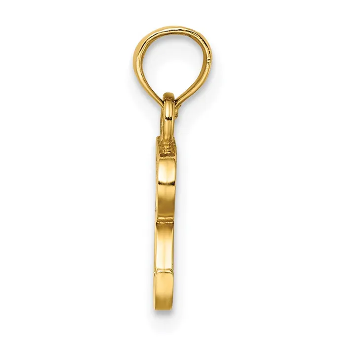 Necklaces TreasureFineJewelers 14k Yellow Gold Polished Block Letter R Initial Pendant