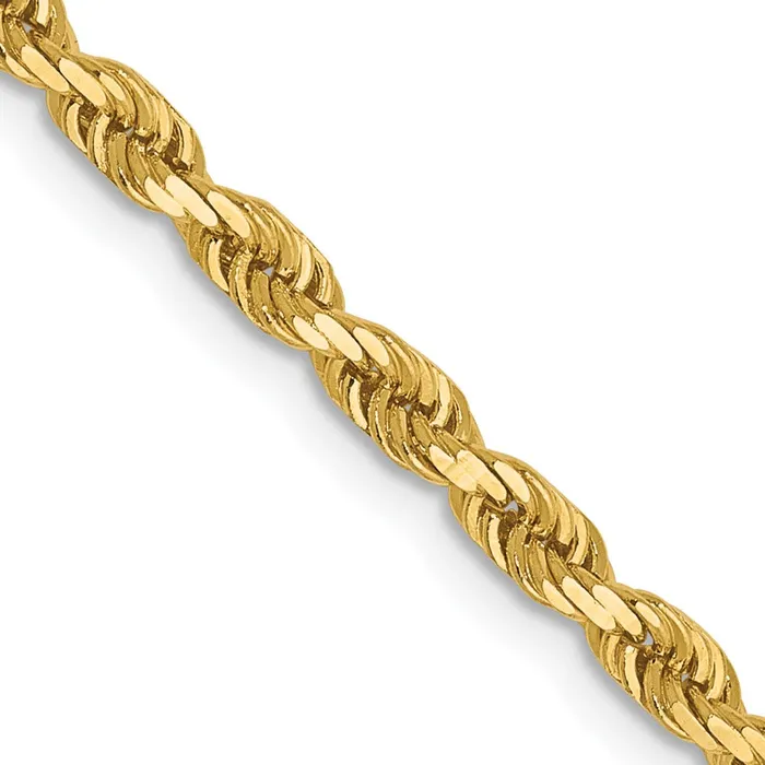 Necklaces TreasureFineJewelers Leslies 14K 275mm DiamondCut Lightweight Rope Chain
