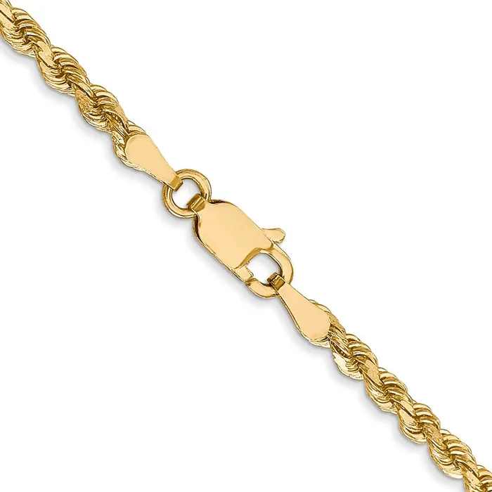 Necklaces TreasureFineJewelers Leslies 14K 275mm DiamondCut Lightweight Rope Chain