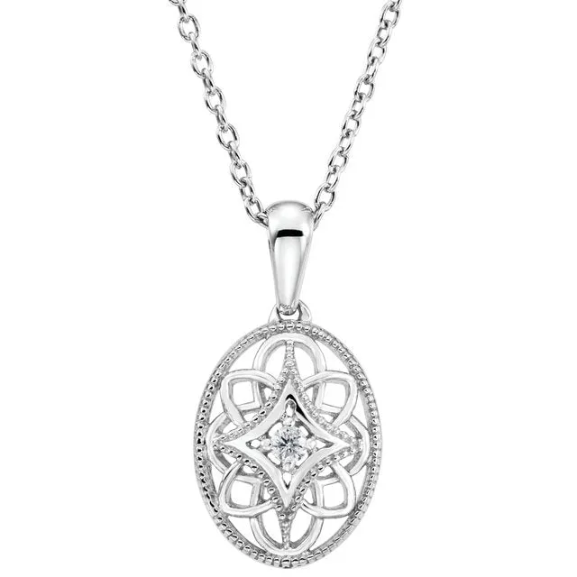 Necklaces TreasureFineJewelers Sterling Silver 03 CT Diamond 18 Necklace Necklaces TreasureFineJewelers Sterling Silver 03 CT Diamond 18 Necklace