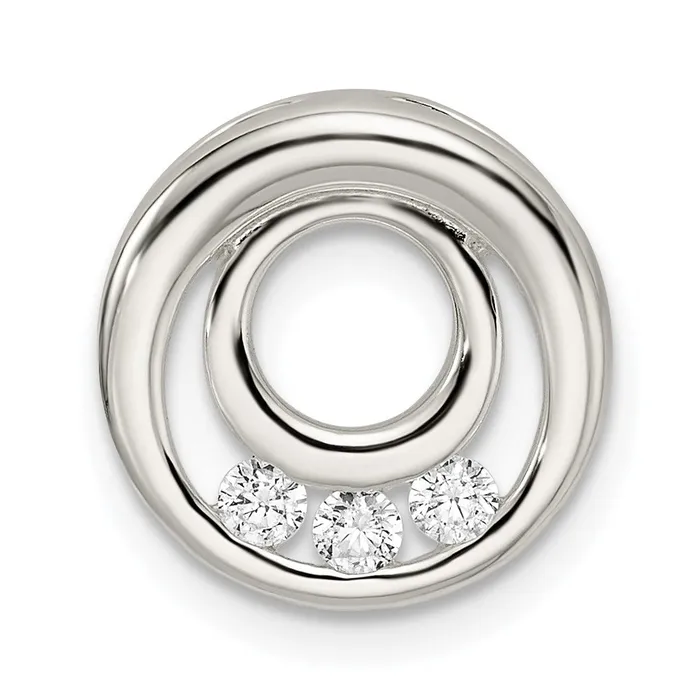 Necklaces TreasureFineJewelers Sterling Silver CZ Slide Pendant