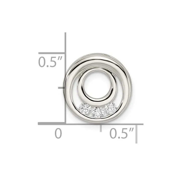 Necklaces TreasureFineJewelers Sterling Silver CZ Slide Pendant