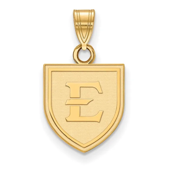 Necklaces TreasureFineJewelers Sterling Silver Goldplated East Tennessee State University Letter E Shield Small Pendant Necklaces TreasureFineJewelers Sterling Silver Goldplated East Tennessee State University Letter E Shield Small Pendant