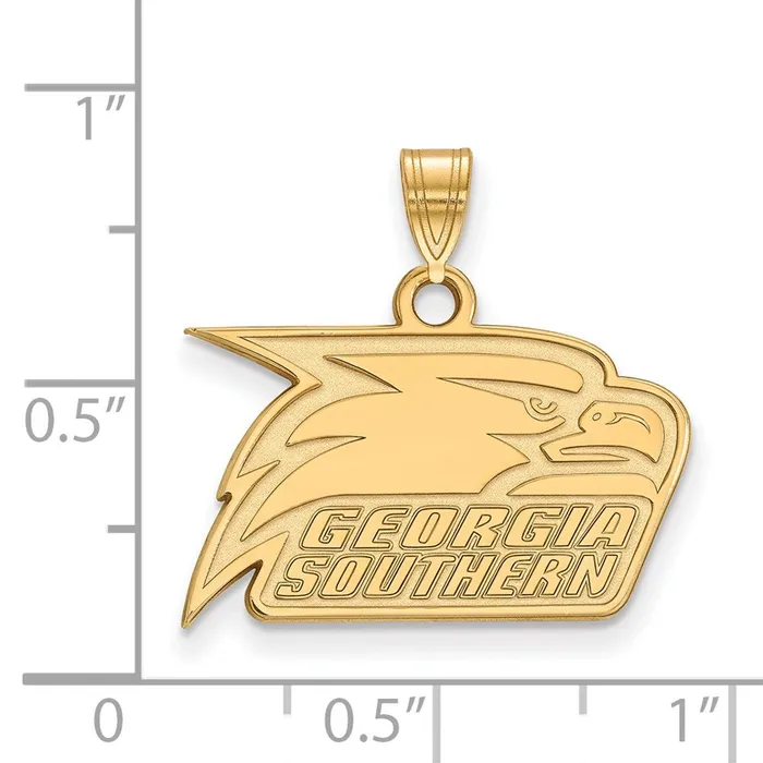 Necklaces TreasureFineJewelers Sterling Silver Goldplated Georgia Southern University Eagle Small Pendant