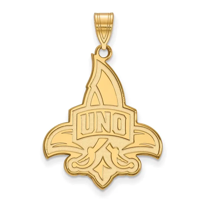 Necklaces TreasureFineJewelers Sterling Silver Goldplated University of New Orleans UNO Extra Large Pendant Necklaces TreasureFineJewelers Sterling Silver Goldplated University of New Orleans UNO Extra Large Pendant