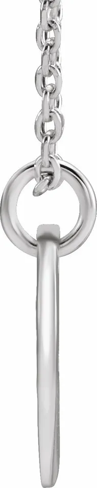 Necklaces TreasureFineJewelers Sterling Silver Initial H 10 mm Disc 1618 Necklace
