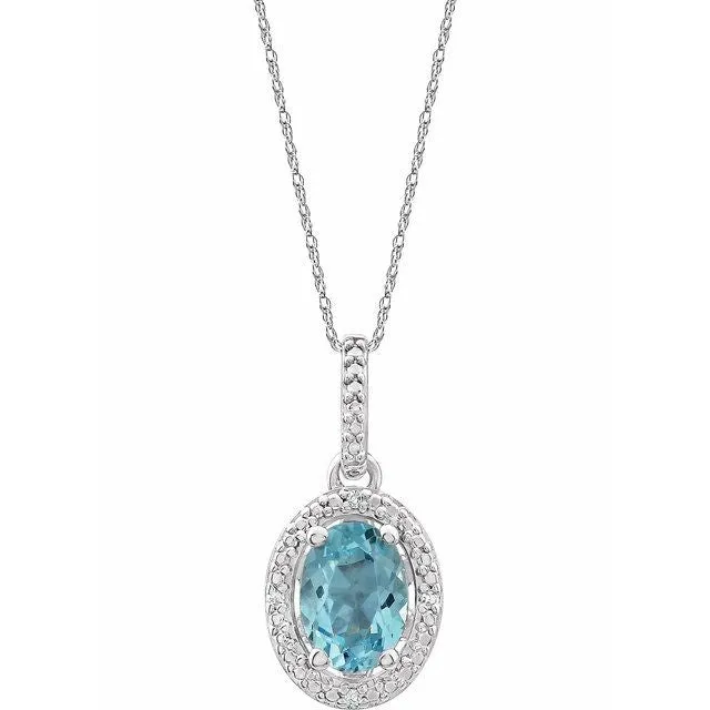 Necklaces TreasureFineJewelers Sterling Silver Natural Sky Blue Topaz 01 CTW Natural Diamond 18 Necklace Necklaces TreasureFineJewelers Sterling Silver Natural Sky Blue Topaz 01 CTW Natural Diamond 18 Necklace