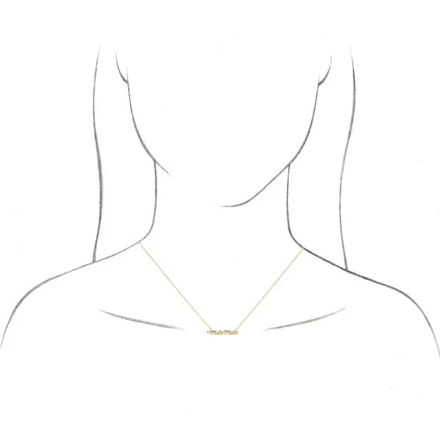 Necklaces TreasureFineJewelers Sterling Silver Petite Mama Script 16 Necklace