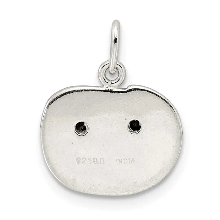 Necklaces TreasureFineJewelers Sterling Silver Polished Enamel Pumpkin Pendant