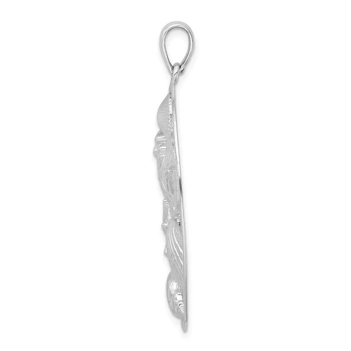 Necklaces TreasureFineJewelers Sterling Silver Polished Shells Oval Pendant