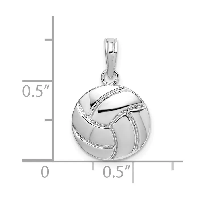 Necklaces TreasureFineJewelers Sterling Silver Polished Volleyball Pendant