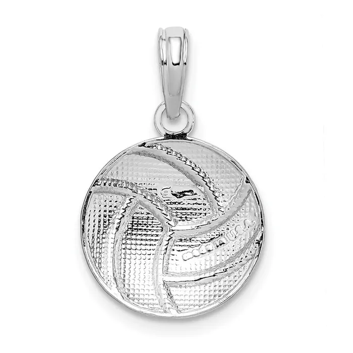 Necklaces TreasureFineJewelers Sterling Silver Polished Volleyball Pendant