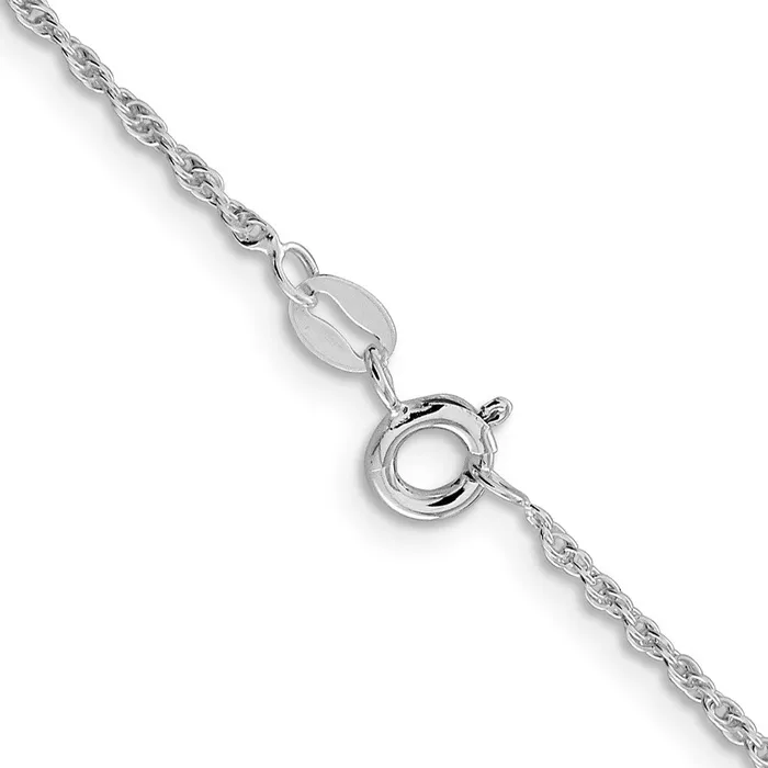 Necklaces TreasureFineJewelers Sterling Silver Rhodiumplated 16mm Loose Rope Chain