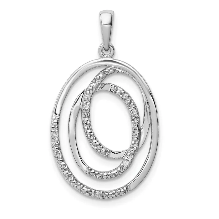 Necklaces TreasureFineJewelers Sterling Silver Rhodium Plated Diamond Pendant Necklaces TreasureFineJewelers Sterling Silver Rhodium Plated Diamond Pendant