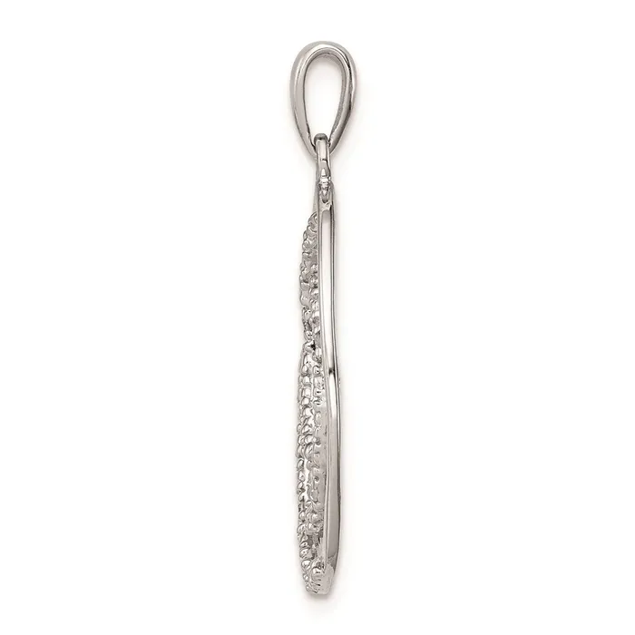 Necklaces TreasureFineJewelers Sterling Silver Rhodium Plated Diamond Pendant