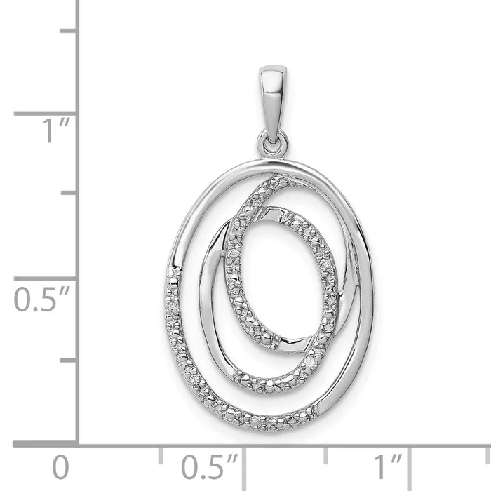 Necklaces TreasureFineJewelers Sterling Silver Rhodium Plated Diamond Pendant