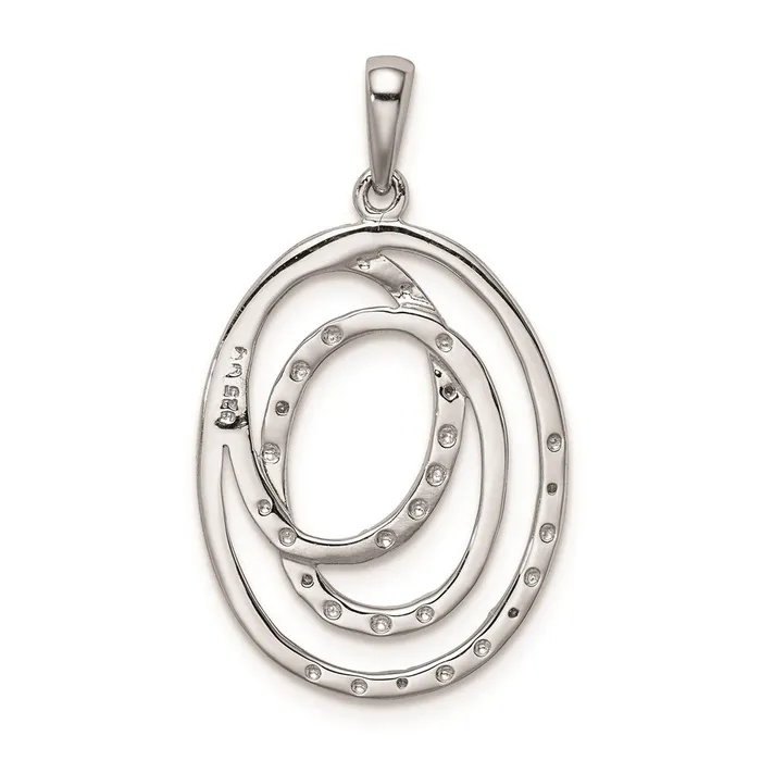 Necklaces TreasureFineJewelers Sterling Silver Rhodium Plated Diamond Pendant