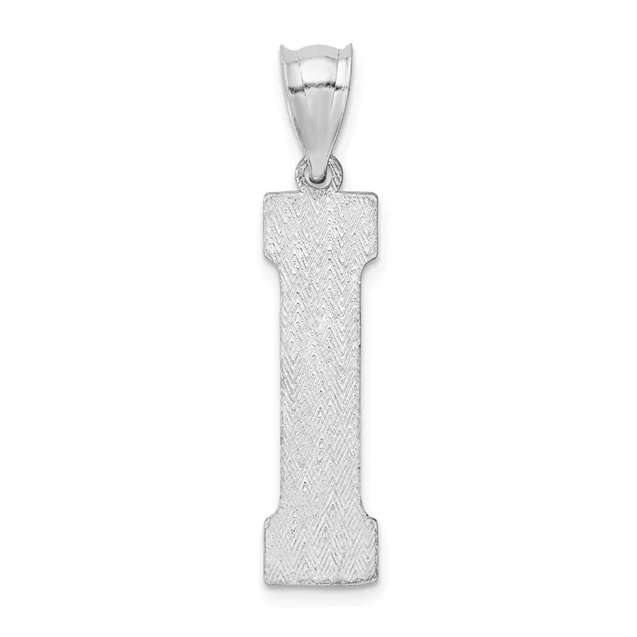 Necklaces TreasureFineJewelers Sterling Silver Rhodiumplated Letter I Initial Pendant