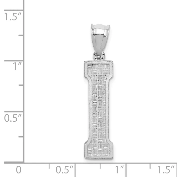 Necklaces TreasureFineJewelers Sterling Silver Rhodiumplated Letter I Initial Pendant