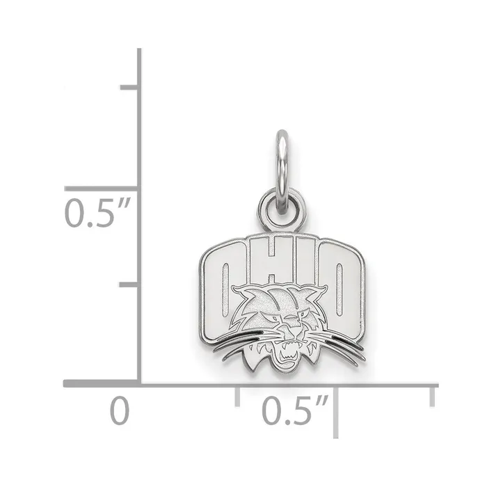 Necklaces TreasureFineJewelers Sterling Silver Rhodiumplated Ohio University Extra Small Pendant