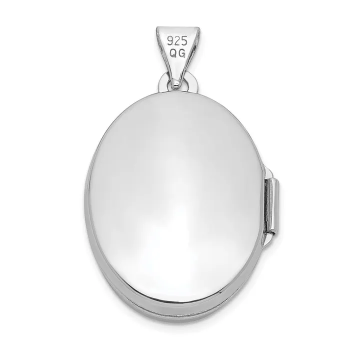 Necklaces TreasureFineJewelers Sterling Silver Rhodiumplated Oval Tree Locket