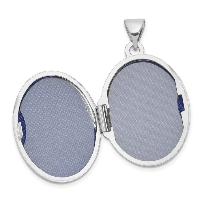 Necklaces TreasureFineJewelers Sterling Silver Rhodiumplated Oval Tree Locket