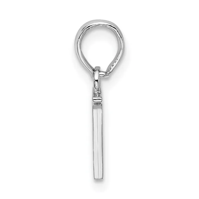 Necklaces TreasureFineJewelers Sterling Silver Rhodiumplated Polished Block Initial N Pendant