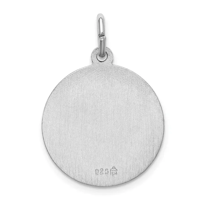 Necklaces TreasureFineJewelers Sterling Silver Rhodiumplated Spanish Lady of Guadalupe Medal Pendant
