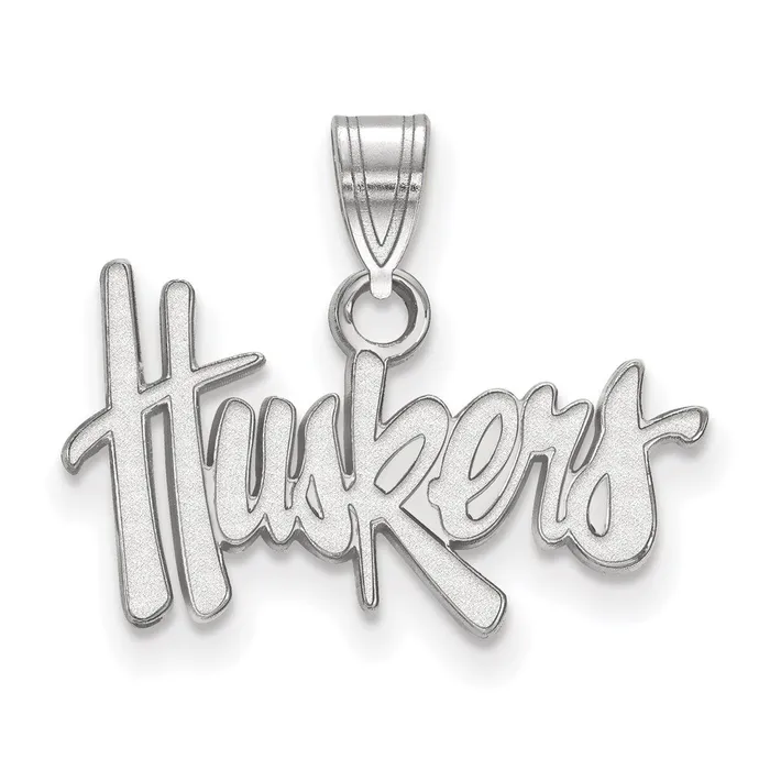 Necklaces TreasureFineJewelers Sterling Silver Rhodiumplated University of Nebraska Huskers Small Pendant Necklaces TreasureFineJewelers Sterling Silver Rhodiumplated University of Nebraska Huskers Small Pendant
