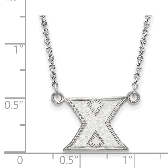 Necklaces TreasureFineJewelers Sterling Silver Rhodiumplated Xavier University Letter X Small Pendant 18 inch Necklace