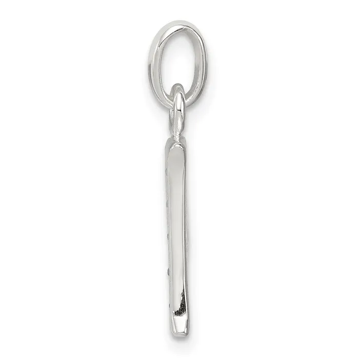 Necklaces TreasureFineJewelers Sterling Silver White CZ Letter P Initial Pendant