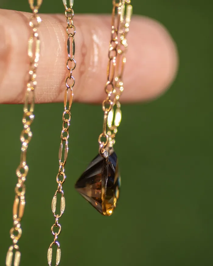 Necklaces Whiskey Quartz Minimalist Gemstone Necklace Vida Jewelry Designs