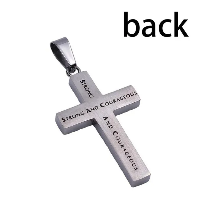 North Arrow Shop Necklaces Joshua 19 COURAGE Stainless Steel Cross Diamond Pattern Necklace North Arrow Shop Necklaces Joshua 19 COURAGE Stainless Steel Cross Diamond Pattern Necklace