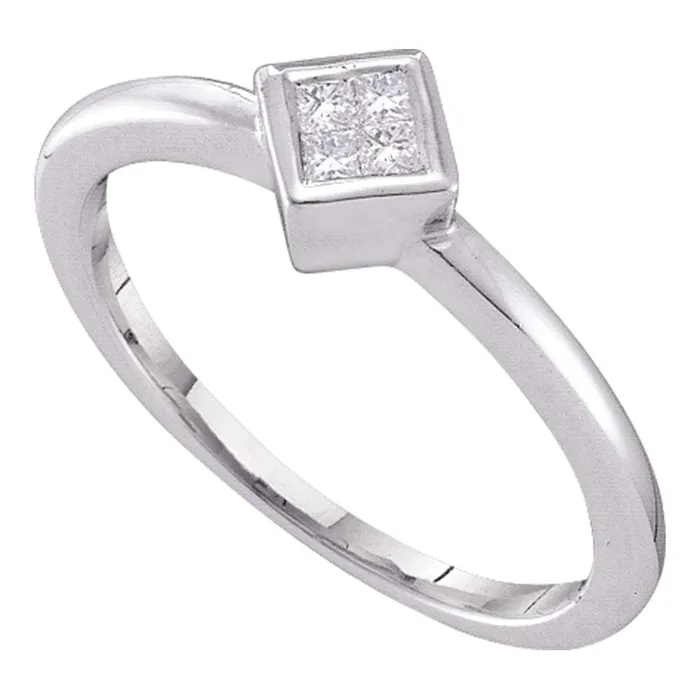 North Arrow Shop Rings 14kt white gold womens princess diamond cluster promise bridal ring 110 cttw40175 North Arrow Shop Rings 14kt white gold womens princess diamond cluster promise bridal ring 110 cttw40175