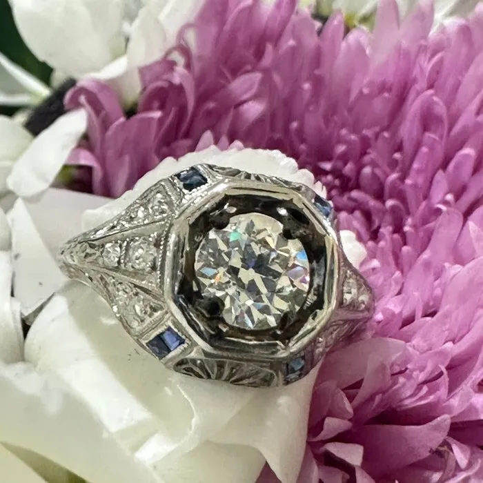 ONeills Estate Jewelry Rings Platinum Art Deco Diamond Ring 10000718