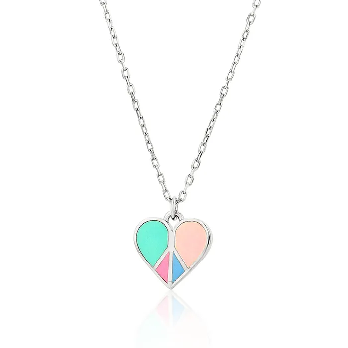 Pastel Peace Heart Necklace Ema Jewels Necklaces