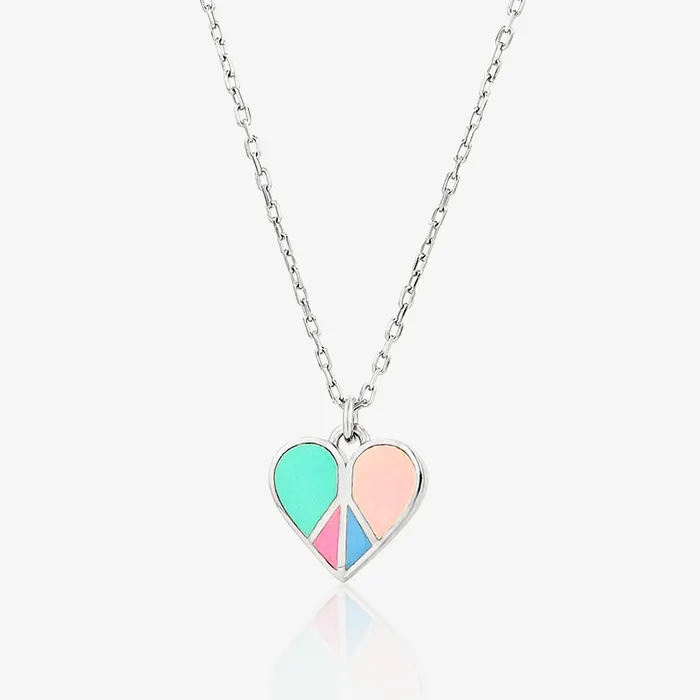 Pastel Peace Heart Necklace Ema Jewels Necklaces