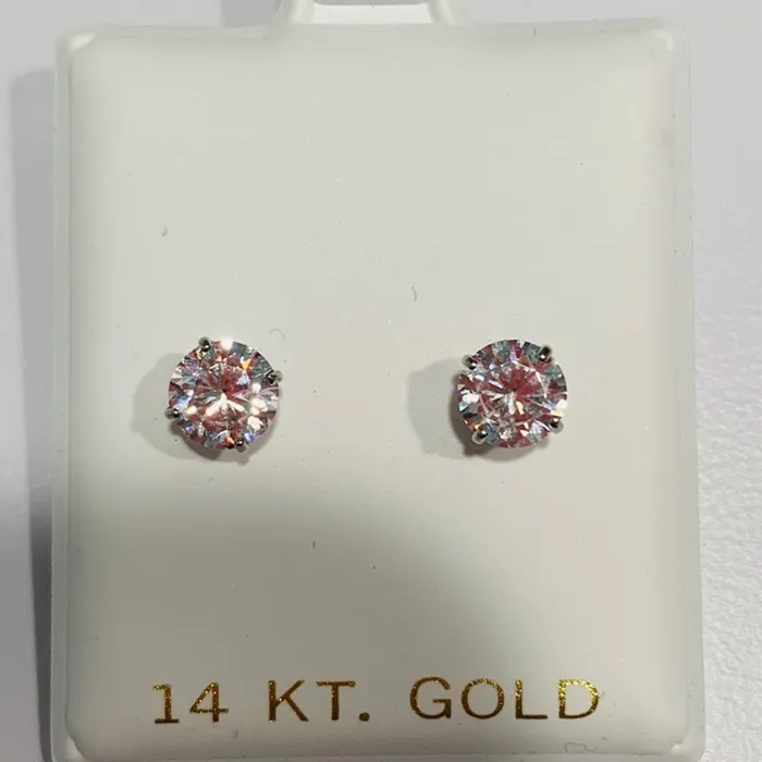 Perfect Piercing PreStyled Sets 14K Gold Diamond Cz Screwback Earringsk