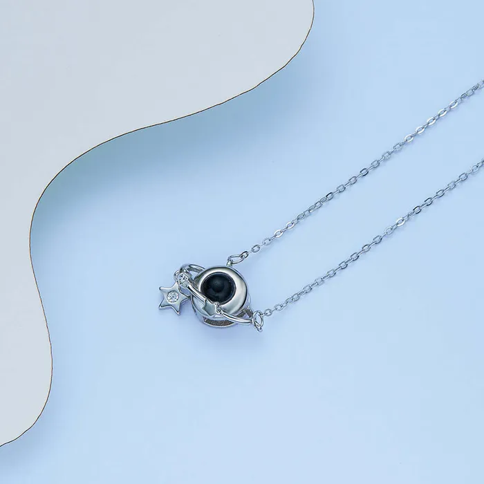 Personalized Planet Star Projection Necklace with Picture inside Trendolla Jewelry Necklaces