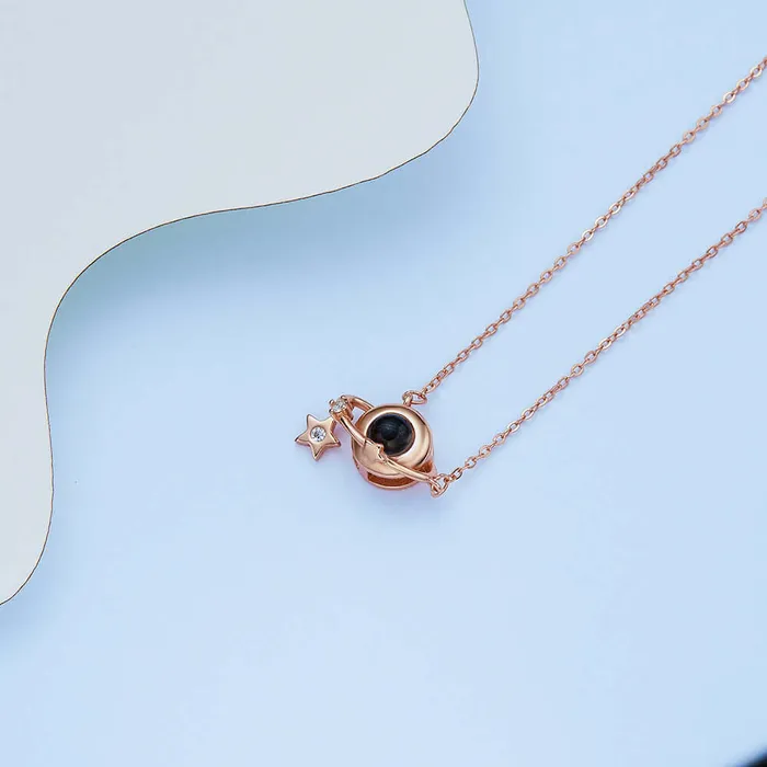 Personalized Planet Star Projection Necklace with Picture inside Trendolla Jewelry Necklaces