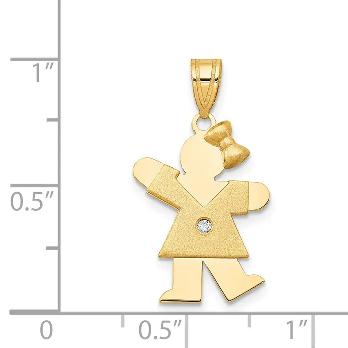 PreStyled Sets 14k Yellow Gold VS Diamond Kid Pendant TreasureFineJewelers
