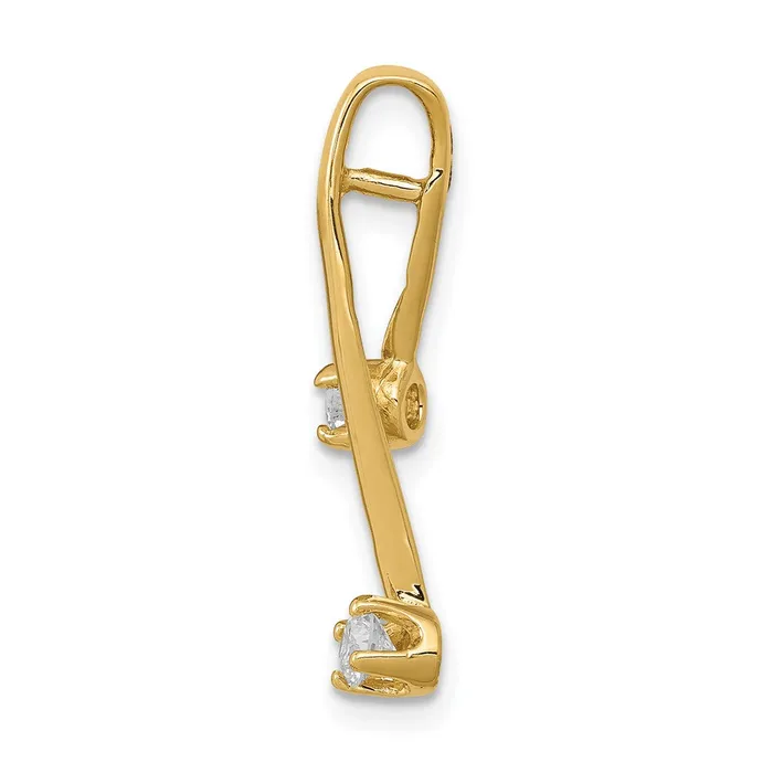 PreStyled Sets TreasureFineJewelers 14k Yellow Gold AA 230mm Diamond Chain Slide