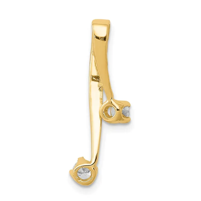 PreStyled Sets TreasureFineJewelers 14k Yellow Gold AA 230mm Diamond Chain Slide