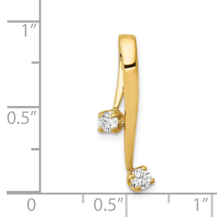 PreStyled Sets TreasureFineJewelers 14k Yellow Gold AA 230mm Diamond Chain Slide