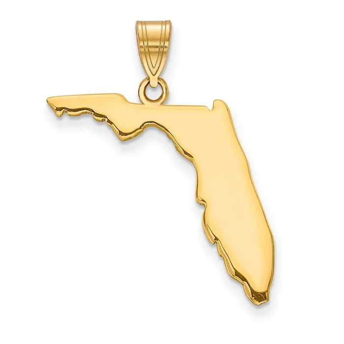 PreStyled Sets TreasureFineJewelers 14k Yellow Gold Florida State Pendant PreStyled Sets TreasureFineJewelers 14k Yellow Gold Florida State Pendant