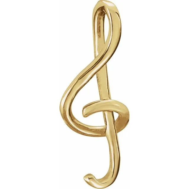PreStyled Sets TreasureFineJewelers 14K Yellow Gold Treble Clef Pendant